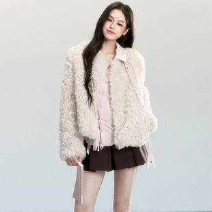 衬衫 易碎商店·温醺午后轻奢毛毛外套冬季 领保暖环保皮草 现货