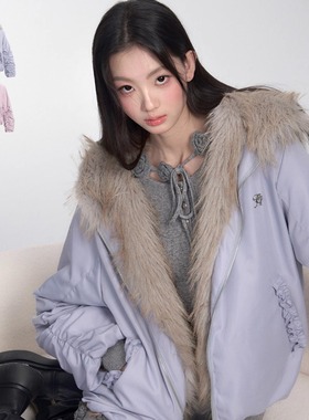 【现货】易碎商店·在北欧 座山雕连帽厚毛绒内胆双面穿外套冬款