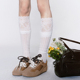 fragileheart易碎商店·纯欲风日系黑白蕾丝花边可爱少女中筒袜子