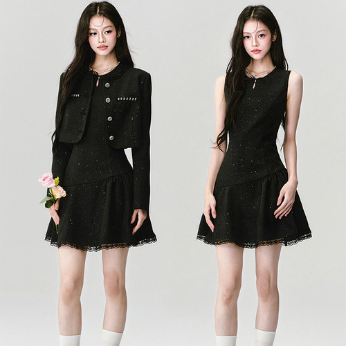 易碎商店·小香风外套连衣裙套装