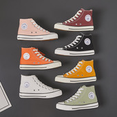 休闲鞋 经典 学生球鞋 韩版 人本帆布鞋 百搭透气高邦鞋 女高帮2025春款