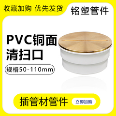 pvc水管配件接头110铜面清扫口扫除口管帽封头管堵头下水管堵头帽