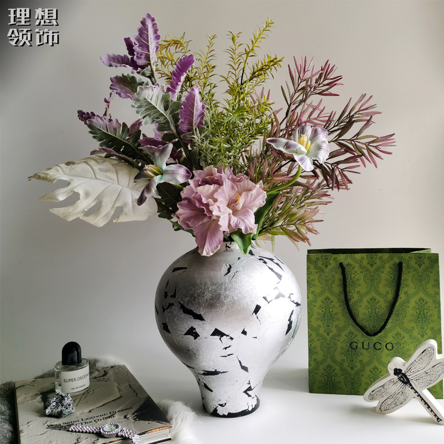 意式轻奢高级仿真花玄关餐桌花束