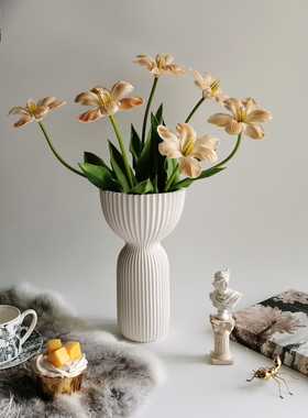 仿真花郁金香花艺样板房假花花束