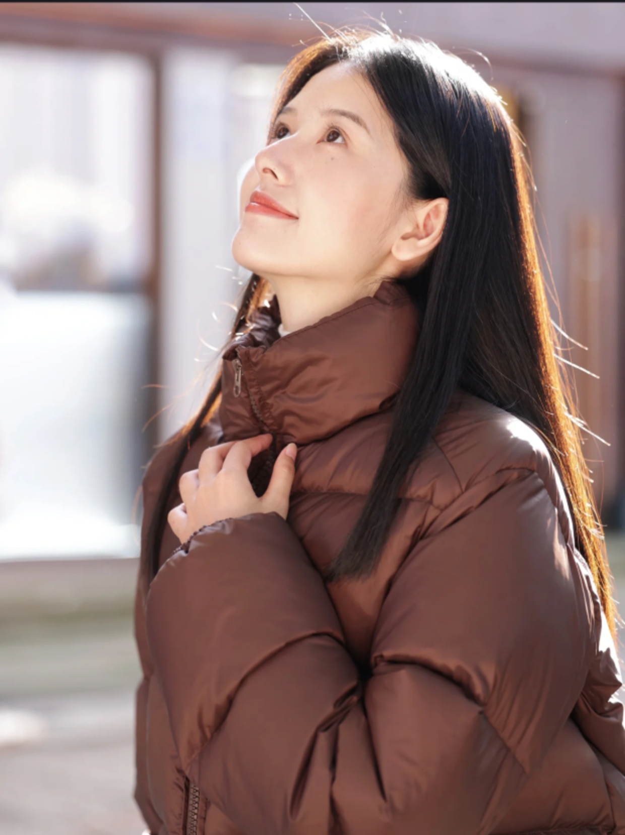 羽绒服女外套时尚小个子立领短款