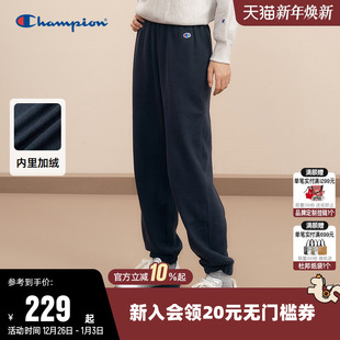 休闲加绒束脚裤 Champion冠军卫裤 抽绳直筒长裤 新款 子潮 女2025冬季
