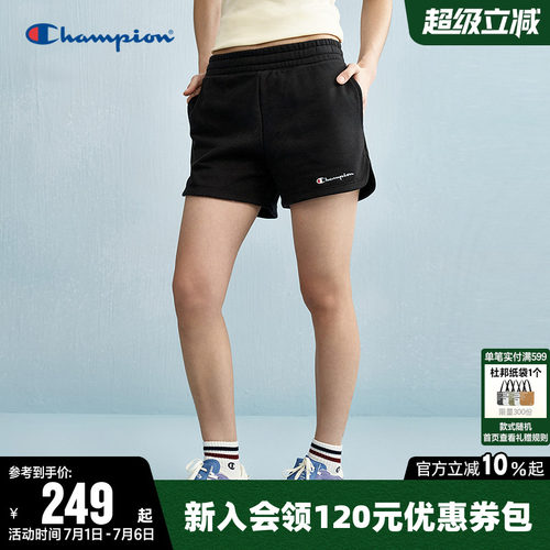 Champion冠军刺绣休闲短裤女