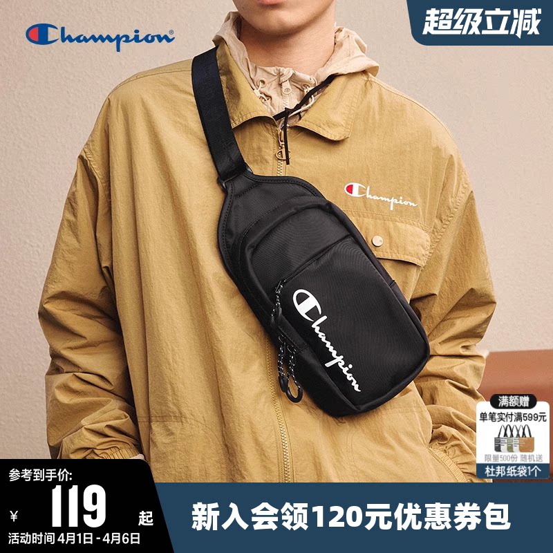 Champion冠军胸包女休闲单肩包运动腰包情侣斜挎包男时尚户外