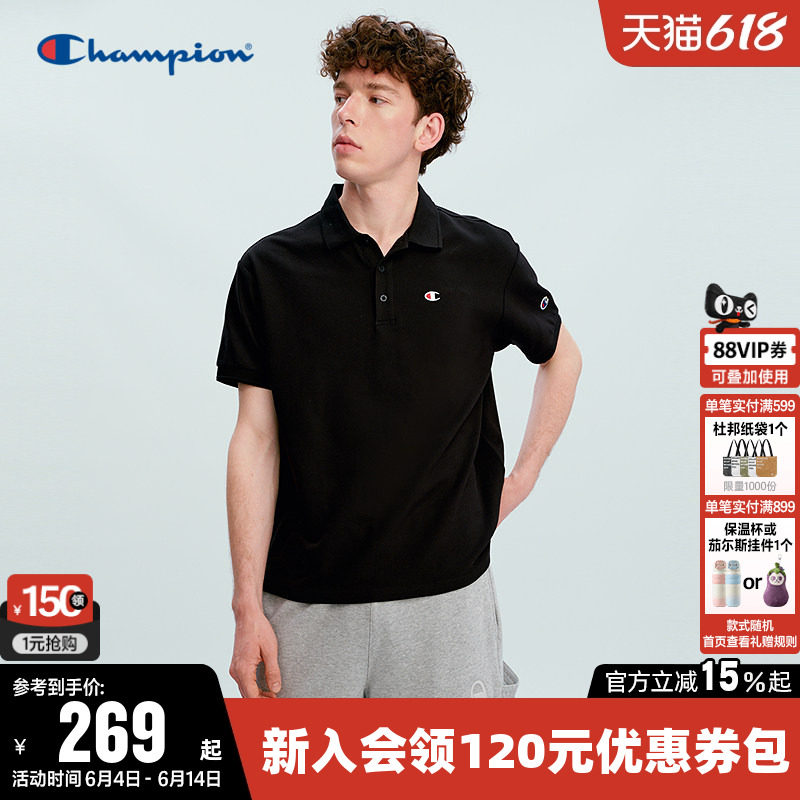 Champion冠军情侣短袖POLO衫T恤