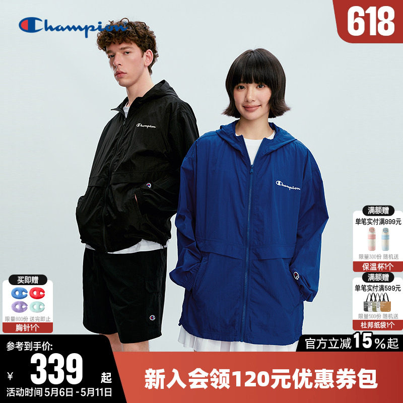 Champion冠军夹克女2026春季新款情侣休闲宽松连帽拉链开衫外套男