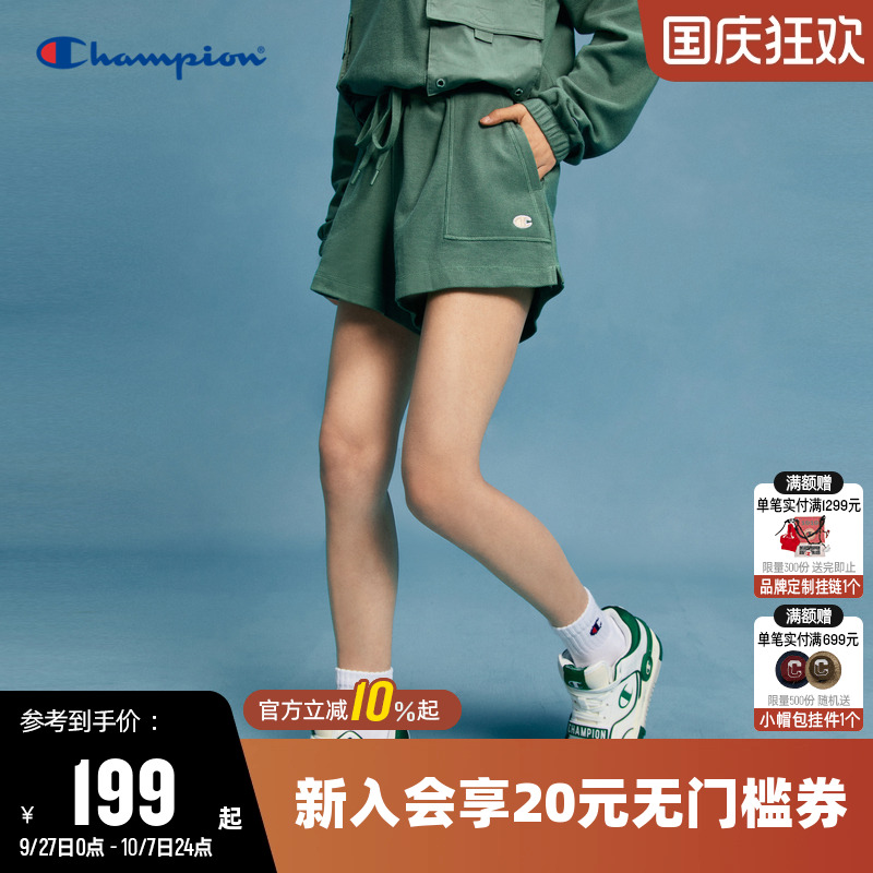 刺绣休闲短裤CHAMPION百搭女