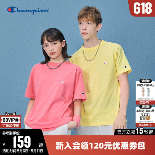 Champion冠军圆领情侣短袖T恤