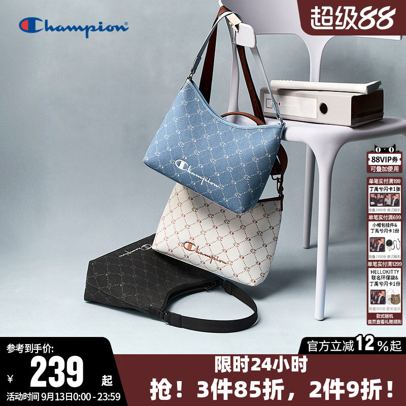 Champion冠军时尚满印单肩背包图片