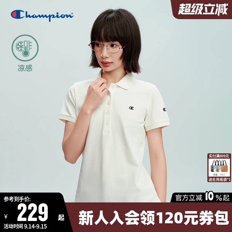 凉感Champion冠军POLO衫T恤女图片