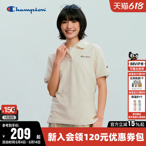 Champion冠军休闲短袖POLOT恤女
