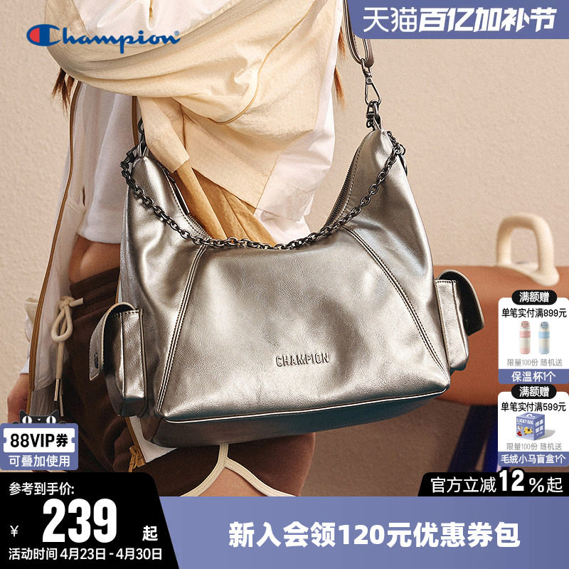 Champion冠军单肩包2026春夏女男情侣斜挎机车包休闲时尚复古潮