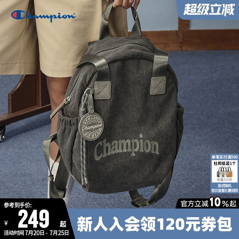 Champion冠军单肩包2026夏男女时尚灯芯绒手提双肩背包运动休闲潮