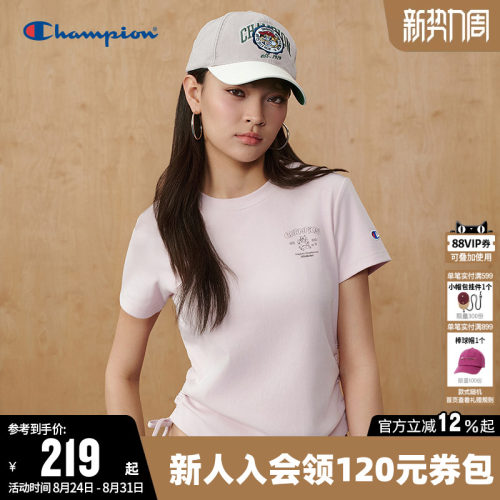 Champion冠军休闲圆领短袖T恤女