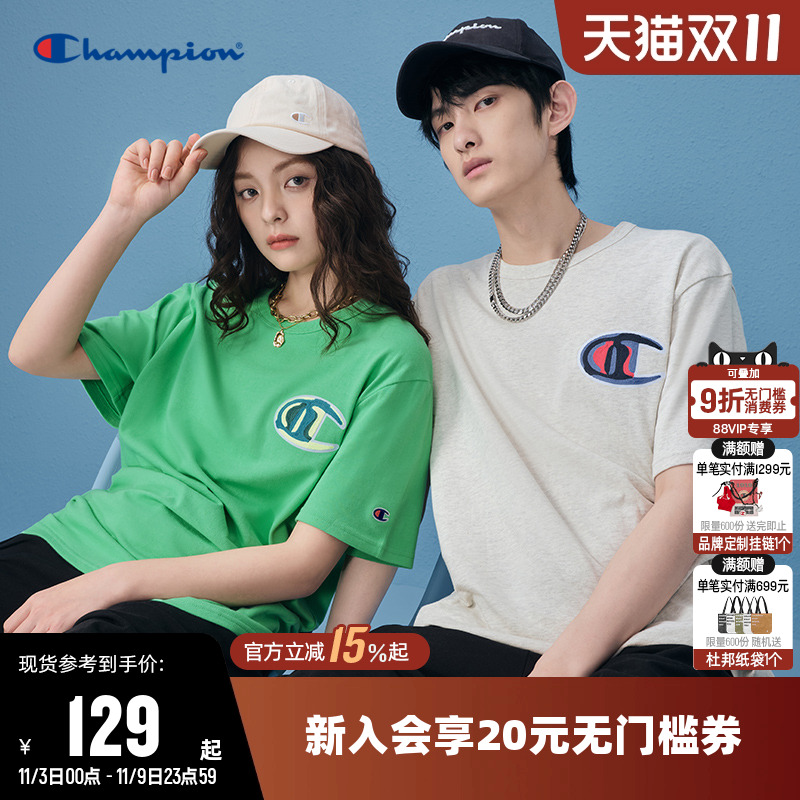 CHAMPION冠军运动情侣款短袖T恤