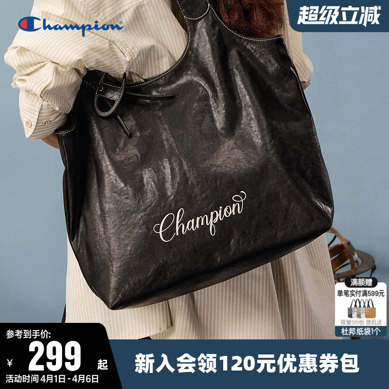 Champion冠军单肩背包2026春夏新款男女情侣时尚大容量托特包挎包