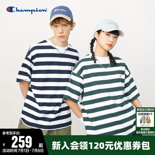 透气短袖T恤Champion冠军情侣