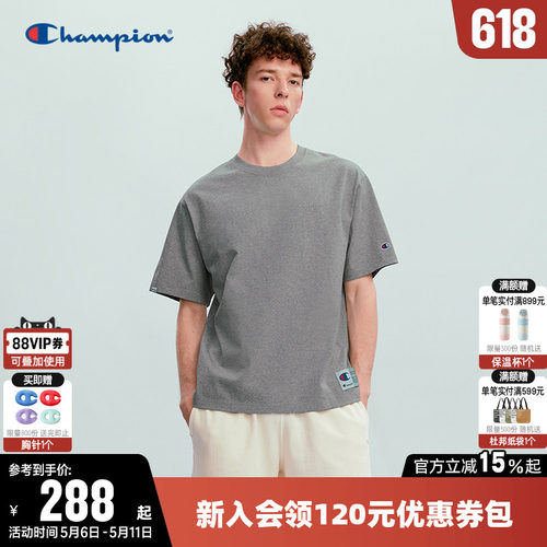 Champion冠军休闲圆领短袖T恤男