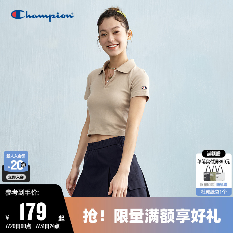 Champion冠军刺绣POLO衫女