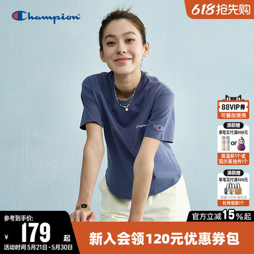Champion冠军休闲运动短袖T恤女