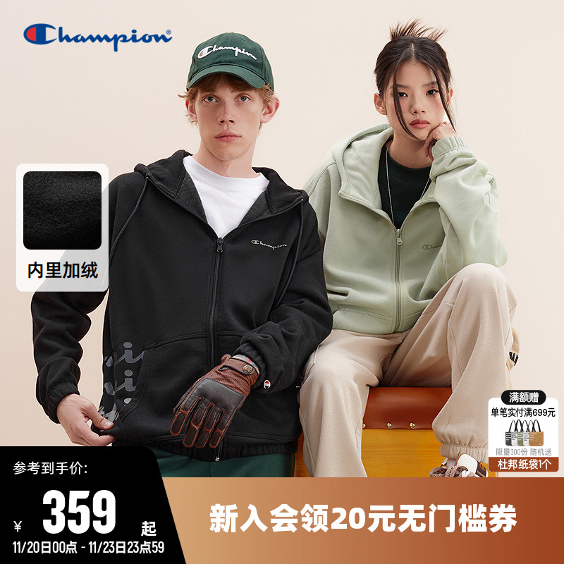 秋连帽卫衣CHAMPION情侣冠军加绒