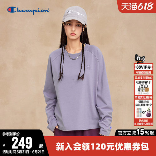 Champion冠军插肩袖长袖T恤女
