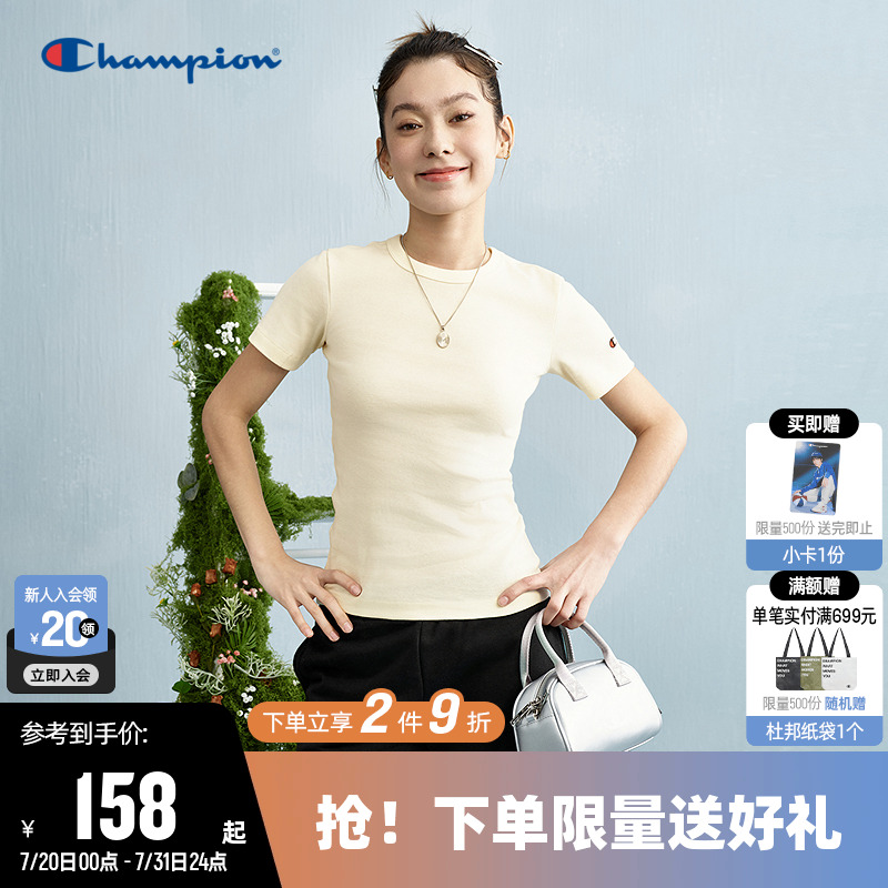 Champion冠军圆领短袖T恤女