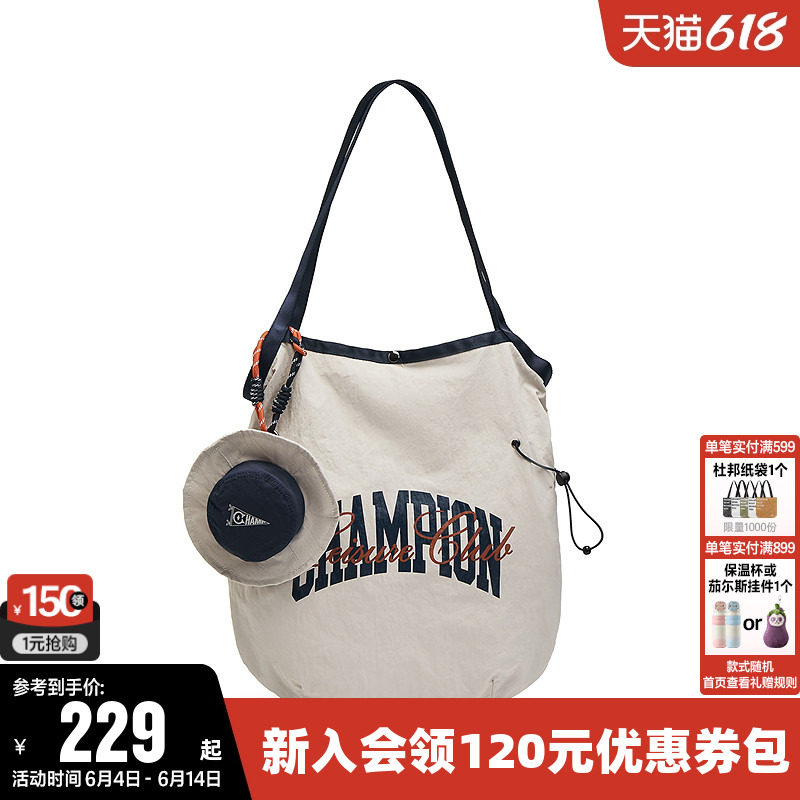 【丁禹兮推荐】Champion冠军单肩背包26夏女男轻便通勤运动托特包