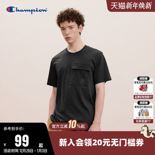 上衣男 情侣纯棉圆领运动休闲短袖 Champion冠军T恤女2025夏季 新款