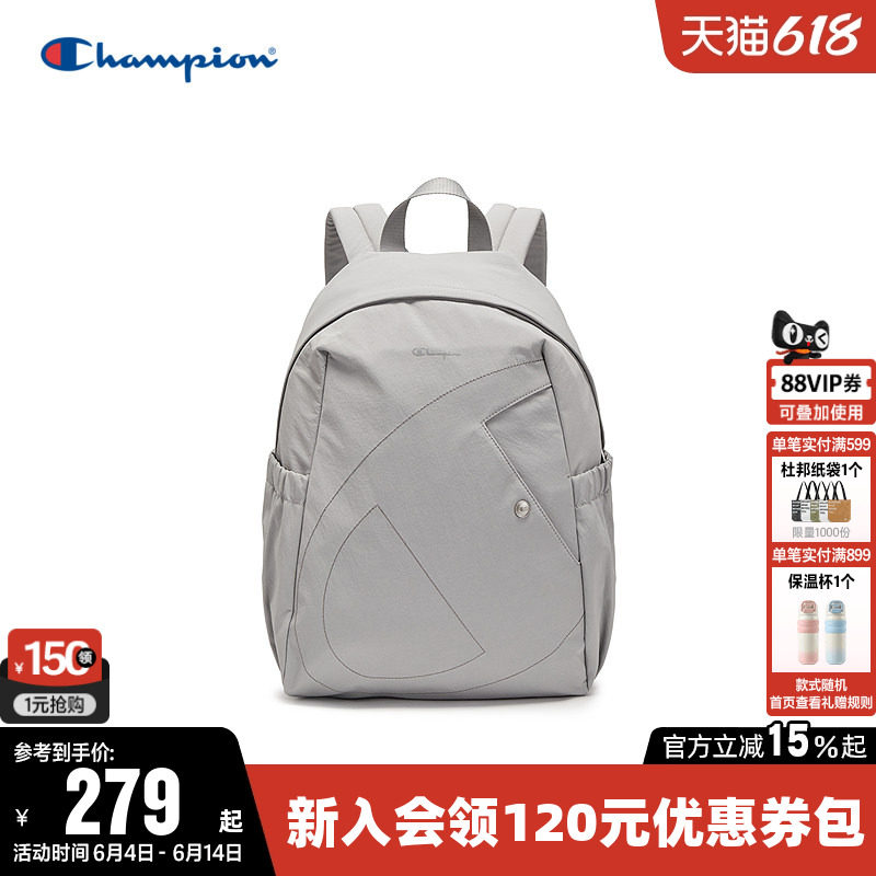 Champion冠军双肩背包2026新款男女轻便时尚大C经典书包电脑黑色