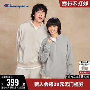 【丁禹兮同款】Champion冠军卫衣女25秋季新款情侣休闲半拉链上衣