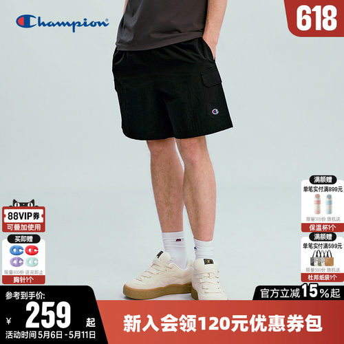 Champion冠军休闲宽松五分短裤男
