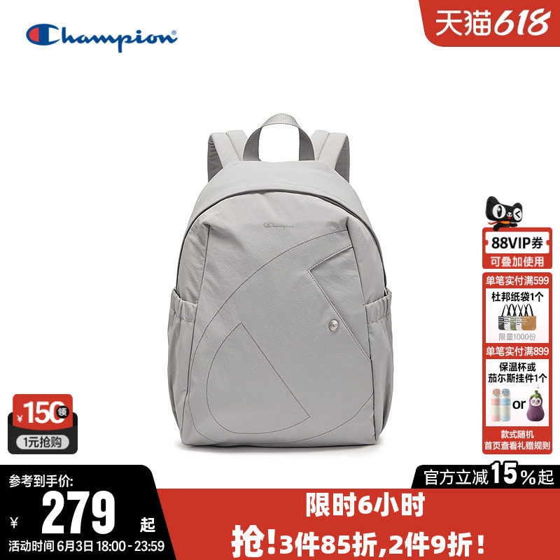 Champion冠军双肩背包2026新款男女轻便时尚大C经典书包电脑黑色