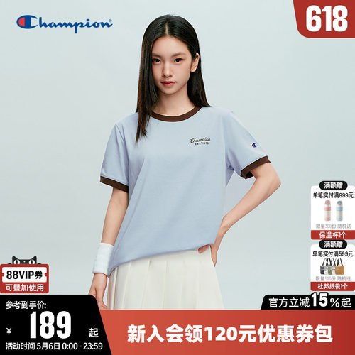 Champion冠军印花logo短袖T恤女