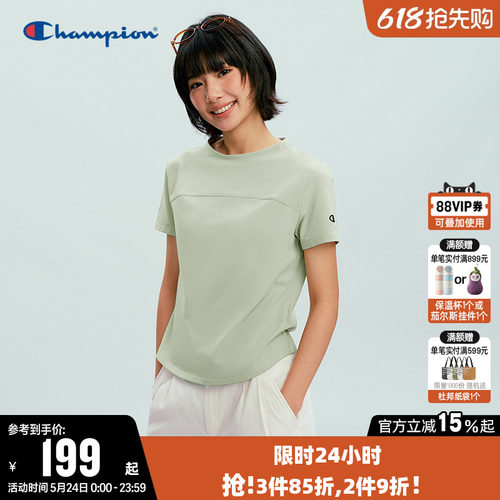 Champion冠军休闲圆领短袖T恤女
