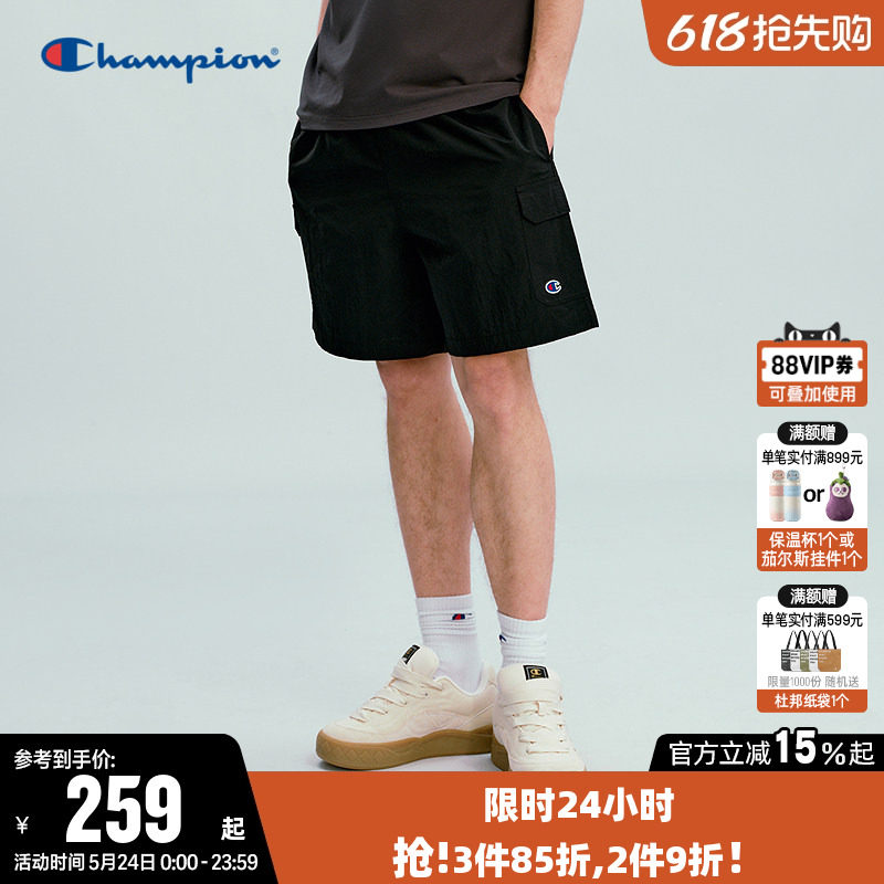 Champion冠军短裤男2026夏季新款工装风梭织五分裤休闲宽松裤子潮