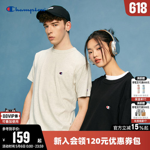 纯色短袖T恤CHAMPION情侣款