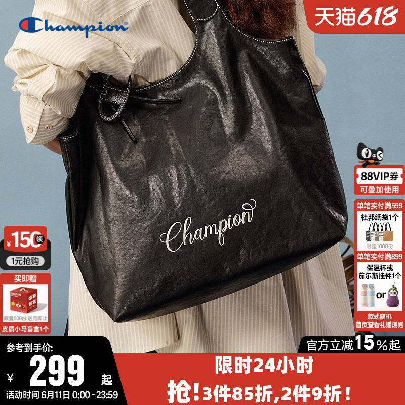 Champion冠军单肩背包2026夏女大容量时尚通勤托特包旅行休闲挎包