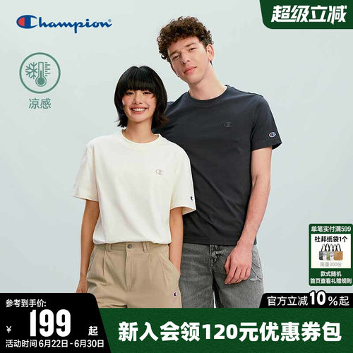 Champion冠军休闲圆领短袖T恤女