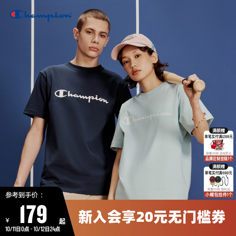 透气短袖T恤Champion冠军情侣