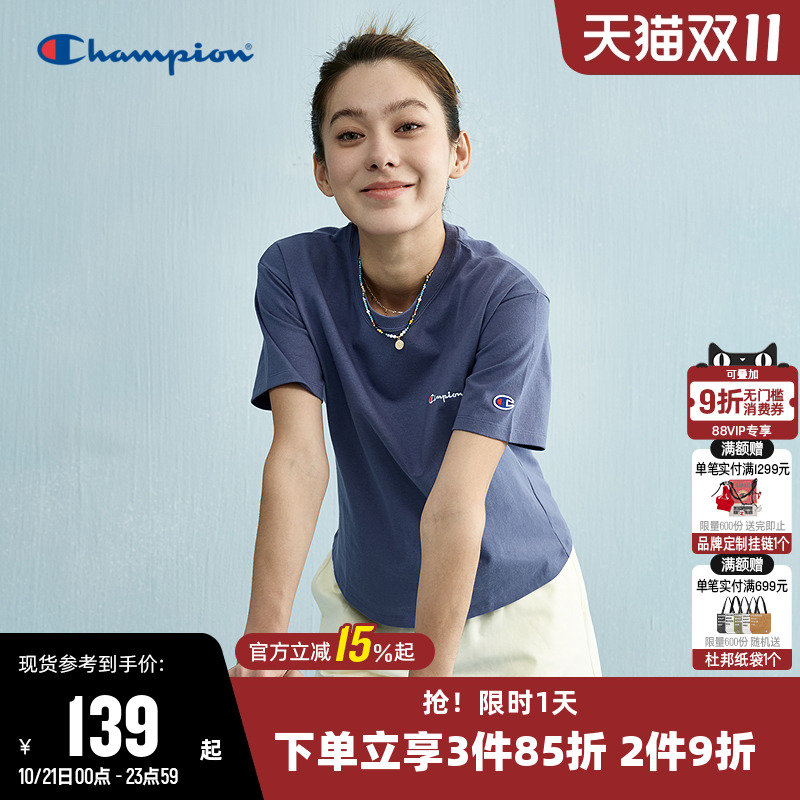 Champion冠军休闲运动短袖T恤女