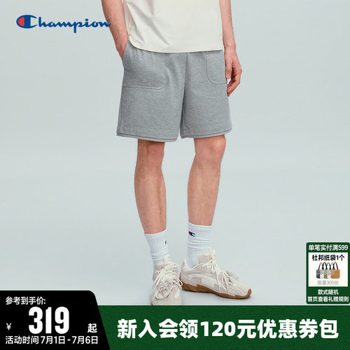 Champion冠军纯棉休闲宽松短裤男