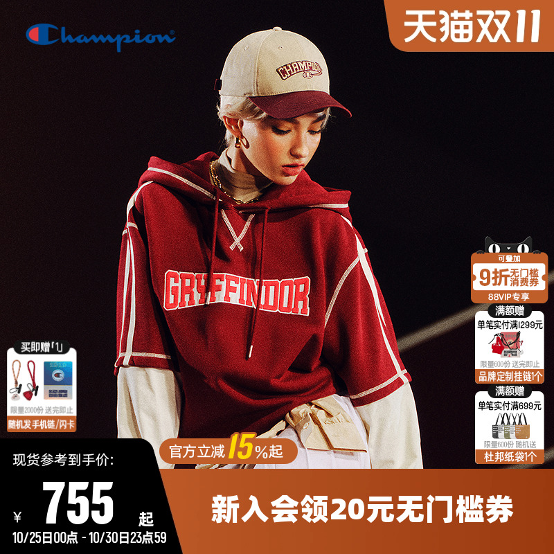 Champion冠军休闲复古连帽卫衣女