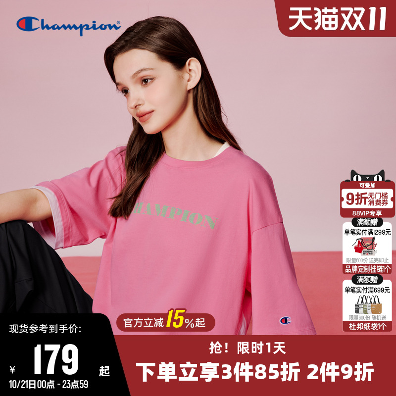 纯棉短袖T恤Champion冠军女