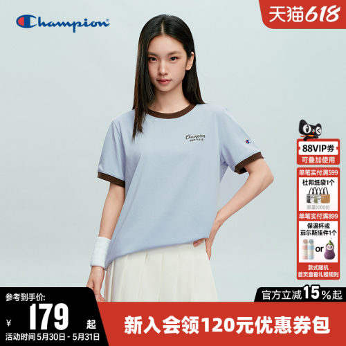 Champion冠军印花logo短袖T恤女