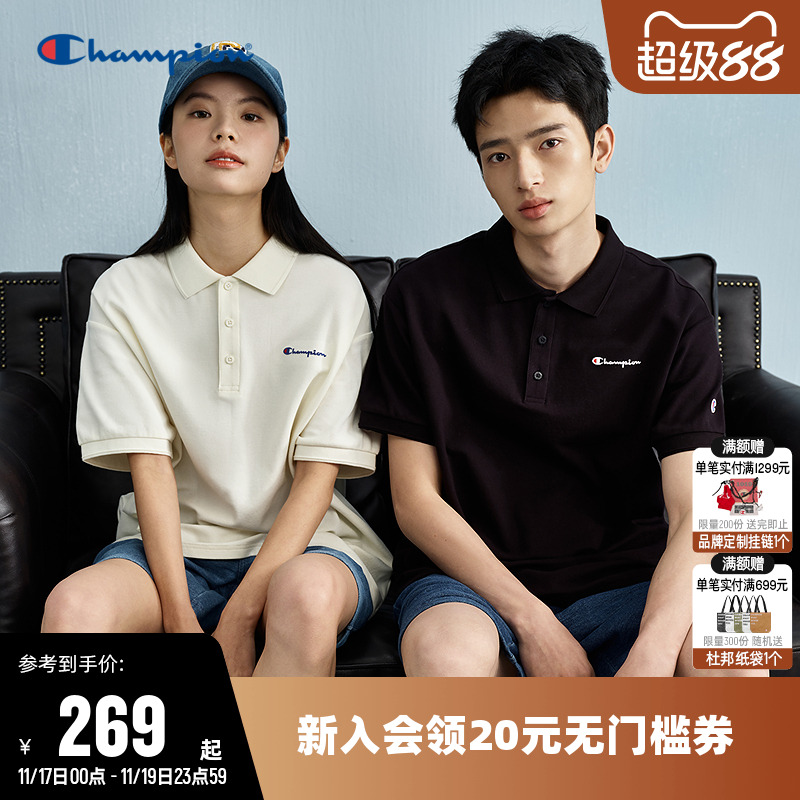 Champion冠军短袖POLO衫T恤情侣